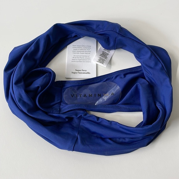 NWT Vitamin A blue high waisted EMMI swim bikini bottom size 10/ L limited ed. - Picture 5 of 12